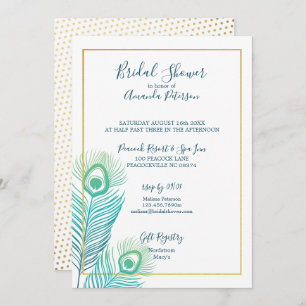 Elegantes invitaciones para ducha de novias con pa