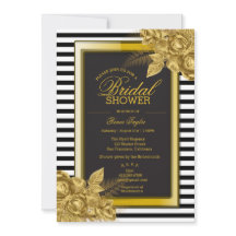 Elegantes invitaciones para ducha de novias negras