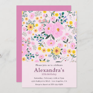 Elegantes invitaciones para el 17 cumpleaños Moda 