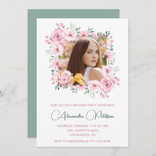 Elegantes invitaciones para el 32° cumpleaños Foto