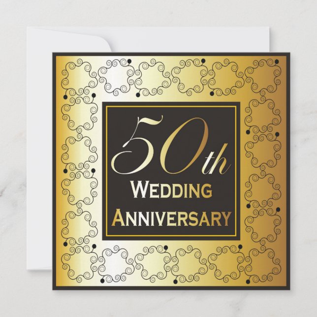 Elegantes invitaciones para el 50° Aniversario Bod (Anverso)