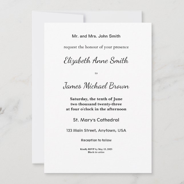 Elegantes invitaciones para el aniversario de la b (Anverso)