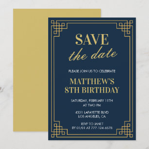 Elegantes invitaciones para el octavo cumpleaños H