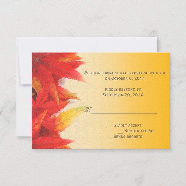 Elegantes invitaciones para el rsvp de bodas en ot (Anverso)