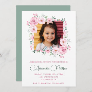 Elegantes invitaciones para el sexto cumpleaños. F