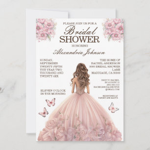 Elegantes invitaciones para el vestido de ducha de