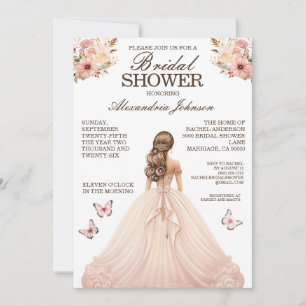 Elegantes invitaciones para el vestido de ducha de