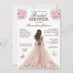 Elegantes invitaciones para el vestido de ducha de