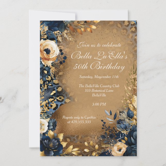 Elegantes invitaciones para fiestas (Anverso)
