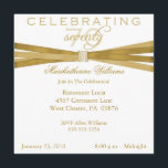 Elegantes invitaciones para fiestas de cumpleaños<br><div class="desc">A tus invitados les encantará esta invitación personalizada, dorada y blanca para la fiesta de los 70 años, realizada en una simple tarjeta blanca con adornos dorados. Sencilla pero festiva, la elegante, moda, clásica y elegante invitación a la fiesta de 70 años es una manera adecuada de celebrar a su...</div>