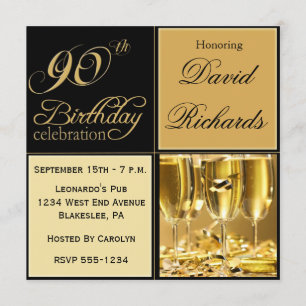 Elegantes invitaciones para fiestas de cumpleaños