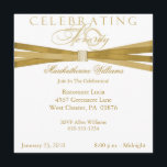 Elegantes invitaciones para fiestas de cumpleaños<br><div class="desc">A tus invitados les encantará esta invitación personalizada, dorada y blanca para la fiesta de los 70 años, realizada en una simple tarjeta blanca con adornos dorados. Esta es una invitación perfecta. Sencilla pero festiva, la elegante, moda, clásica y elegante invitación a la fiesta de 70 años es una manera...</div>