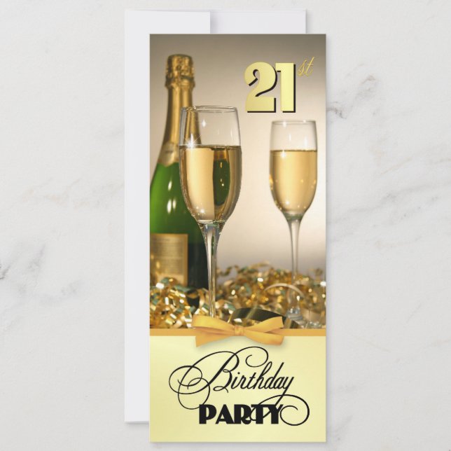 Elegantes invitaciones para fiestas de cumpleaños  (Anverso)