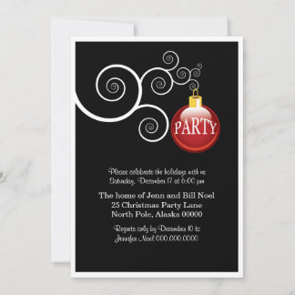 Elegantes invitaciones para fiestas de Navidades d