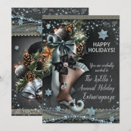 Elegantes invitaciones para fiestas de Navidades d