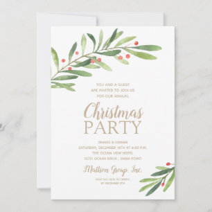 Elegantes invitaciones para fiestas de Navidades d