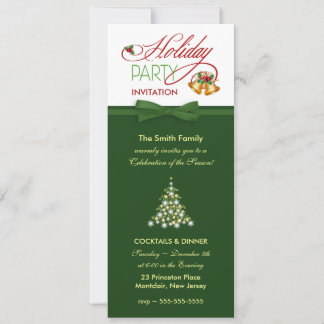 Elegantes invitaciones para fiestas de vacaciones 