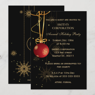 Elegantes invitaciones para fiestas de vacaciones