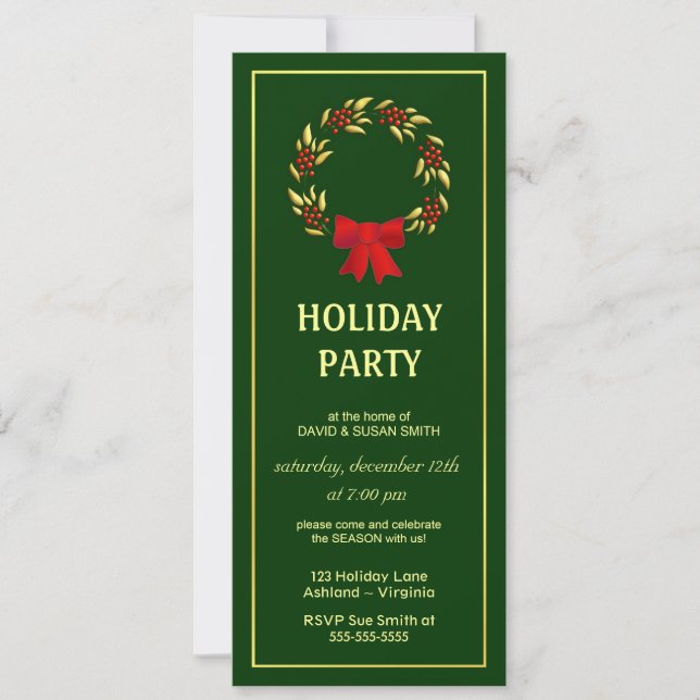 Elegantes invitaciones para fiestas navideñas de N (Anverso)