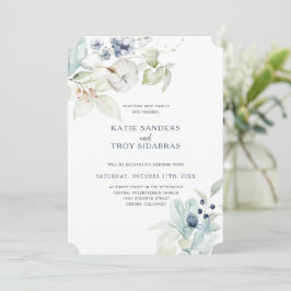 Elegantes invitaciones para la boda de invierno