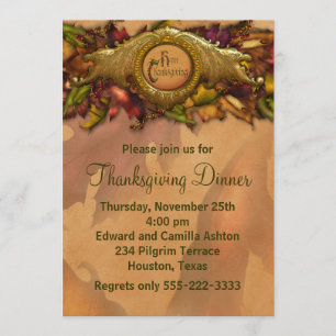 Elegantes invitaciones para la cena de Acción de G