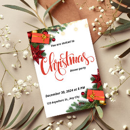 Elegantes invitaciones para la cena de Navidades