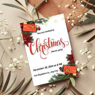 Elegantes invitaciones para la cena de Navidades