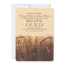 elegantes invitaciones rústicas de boda de trigo