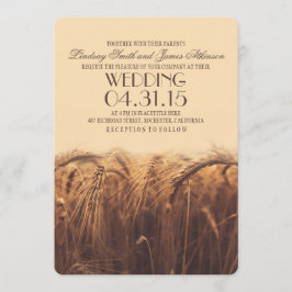 elegantes invitaciones rústicas de boda de trigo