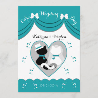 Elegantes invitaciones Verde azuladas a la pareja