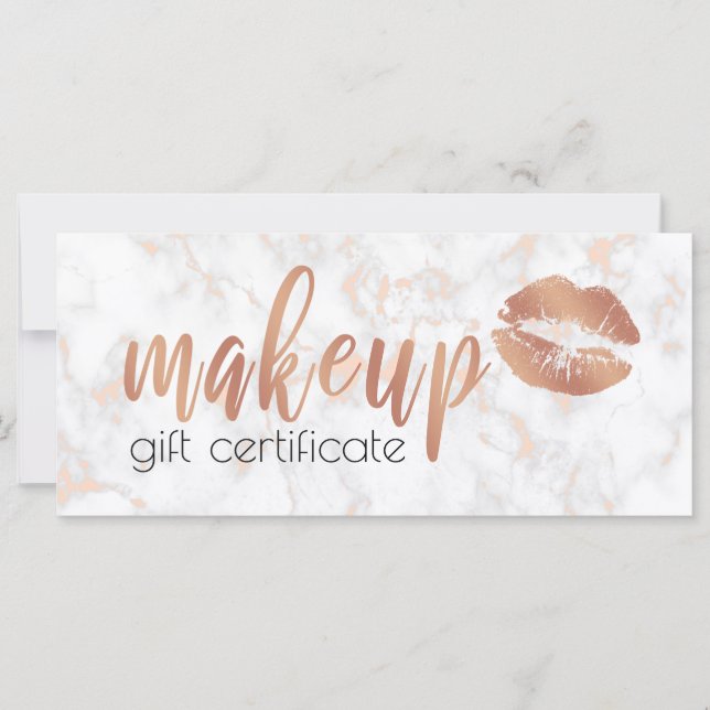 Elegantes labios de oro de rosa de cobre y maquill (Anverso)