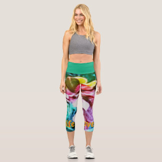 Elegantes leggings capri florales para mujeres – C