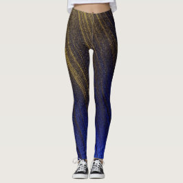 elegantes leggings de colores dorados azules