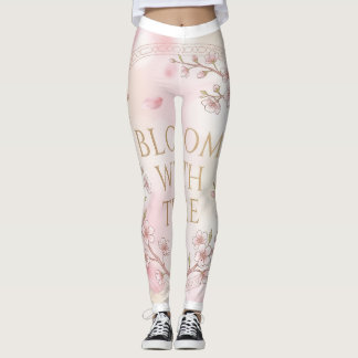 Elegantes leggings de yoga florales de color rosa