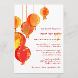 Elegantes linternas asiáticas Invitación a la boda