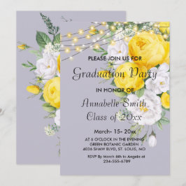 Elegantes luces rusticas Invitación a graduación a
