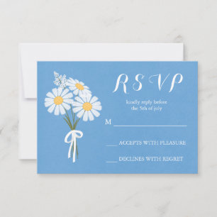 Elegantes margaritas blancas florales en Boda RSVP