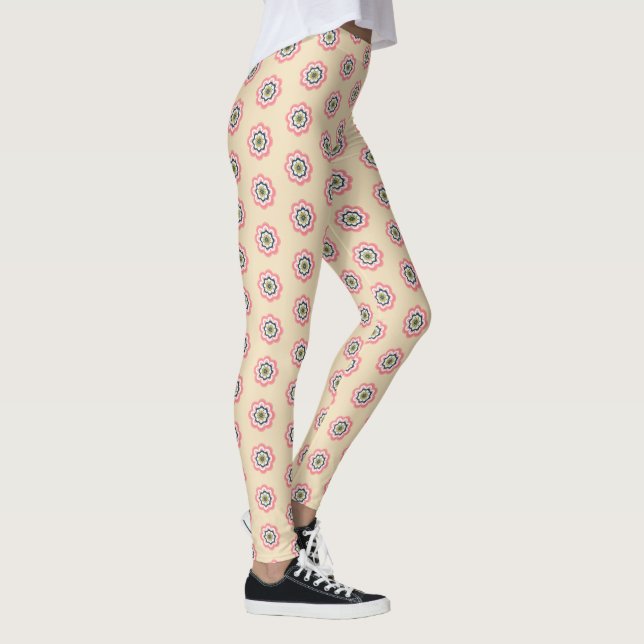 Elegantes mujeres pasteles florales Leggings (Derecha)