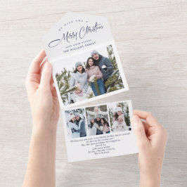 Elegantes Navidades 4 tarjetas de felicitación por