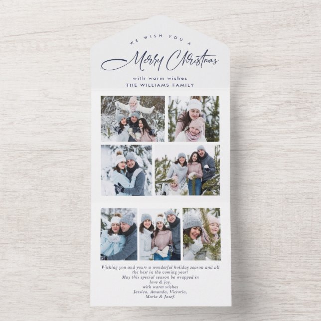 Elegantes Navidades 7 Tarjeta de felicitación de f (Interior)