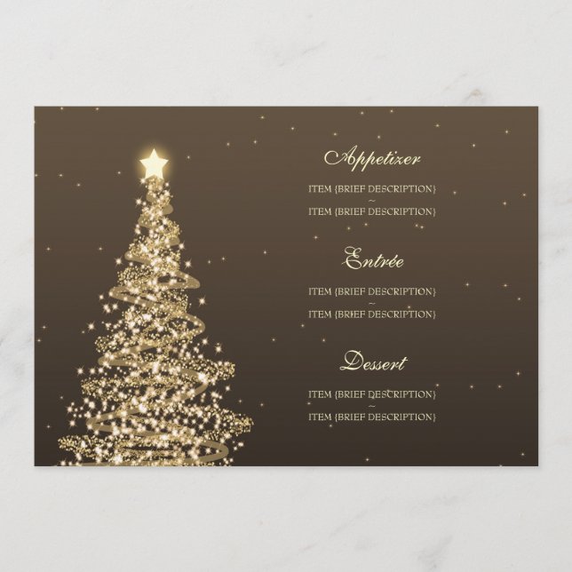 Elegantes Navidades Boda Menú Oro (Anverso)