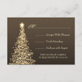 Elegantes Navidades Boda RSVP Gold Brown