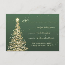 Elegantes Navidades Boda RSVP Gold Green