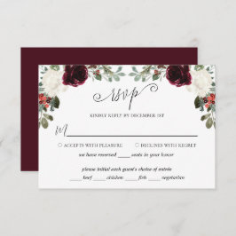 Elegantes Navidades Boda Tarjeta RSVP