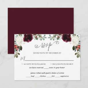 Elegantes Navidades Boda Tarjeta RSVP