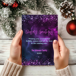 Elegantes Navidades de arte de mármol morado azul 