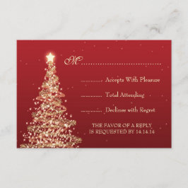 Elegantes Navidades de boda Rojo RSVP