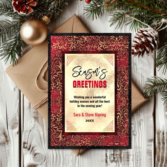 Elegantes Navidades de flores rojas doradas año nu (Subido por el creador)