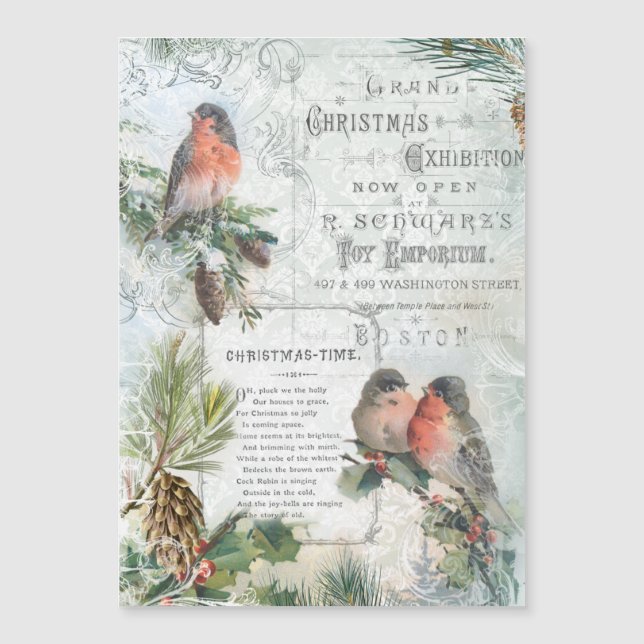 Elegantes Navidades de invierno de época Robins (Anverso)