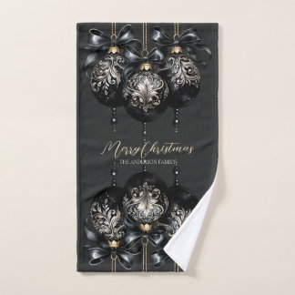 Elegantes Navidades de oro negro en baubles de luj